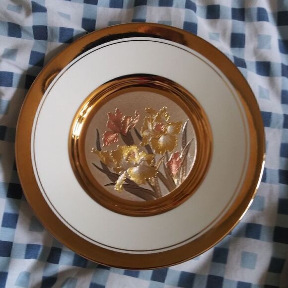 Pair of Antique Chokin Gold Etched  China Plates - Picture 4 of 8